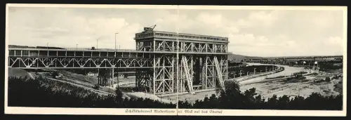 Klapp-AK Niederfinow, Schiffshebewerk mit Blick auf das Odertal