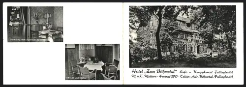 Klapp-AK Fallingbostel, Hotel Zum Böhmetal, Innenansichten