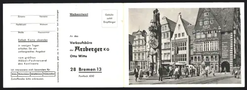 Klapp-AK Bremen, Verkaufsbüro der Arzberger KG Otto Witte, Möbelangebot, Inneneinrichtung