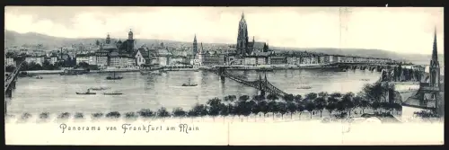 Klapp-AK Alt-Frankfurt, Totalansicht mit Dom und Brücke
