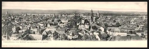 Klapp-AK Mainz, Stadtpanorama vom Stephansturm aus