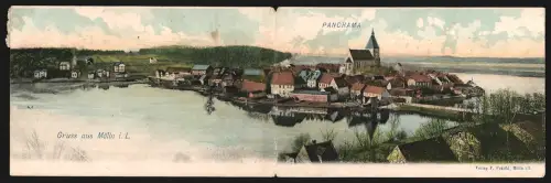 Klapp-AK Mölln i. L., Stadtpanorama mit Kirche