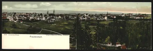 Klapp-AK Freudenstadt, Stadtpanorama mit Blick in die Ferne