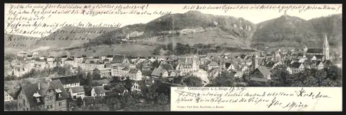 Klapp-AK Geislingen a. d. Steige, Panoramablick mit Bergen