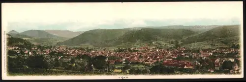 Klapp-AK Lahr, Gesamtansicht mit Bergpanorama