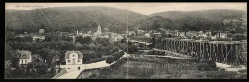 Klapp-AK Bad Sooden a. Werra, Ortspartie, Panorama mit Brücke im Bau, Villen, Strasse