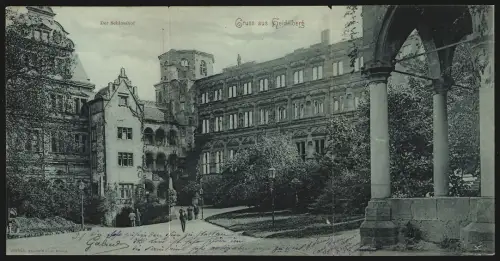 Klapp-AK Heidelberg, Partie im Schlosshof
