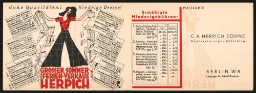 Klapp-AK Berlin, C. A. Herpich Söhne, Leipziger Strasse, Werbung Grosser Sommer-Verkauf