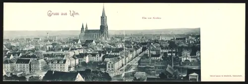 Klapp-AK Ulm, Blick zur Kirche von Norden