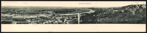 Klapp-AK Dresden-Blasewitz, Panorama des Ortes mit Brücke