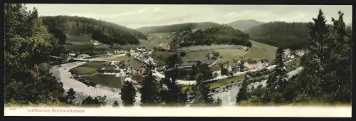 Klapp-AK Schönmünzach, Ortsansicht aus der Vogelschau