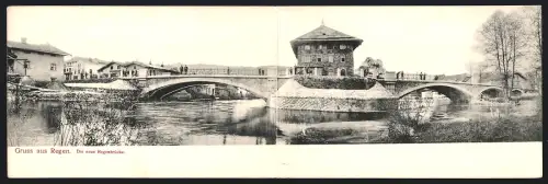 Klapp-AK Regen, Totalansicht der neuen Regenbrücke mit Brückenhaus