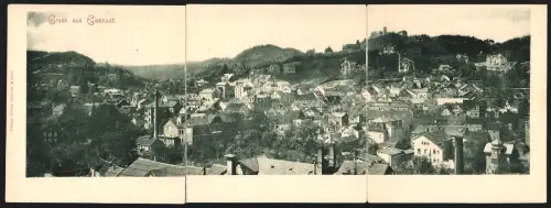 Klapp-AK Eisenach, Teilansicht mit Wartburg