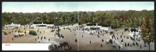 AK Berlin, Grosser Tiergarten, Platz v. d. Brandenburger Tor, Panorama, Kartenbrief