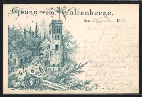 Lithographie Neukirch, König Johann Turm