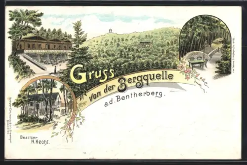 Lithographie Benthe, Gasthof Bergquelle auf dem Bentherberg