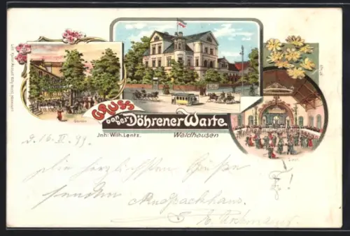Lithographie Waldhausen, Gasthaus Döhrener Warte