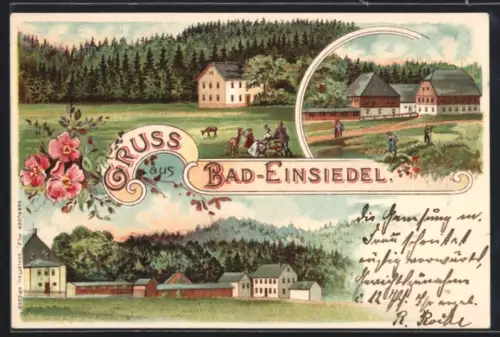 Lithographie Bad Einsiedel, Ortsansichten