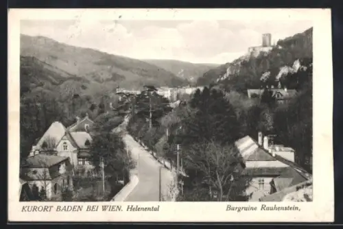 AK Baden bei Wien, Helenental, Burgruine Rauhenstein