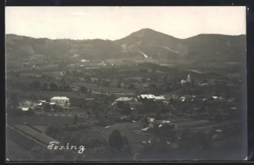 AK Texing, Panorama mit Kirche und Gehöften aus der Vogelschau