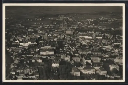AK St. Pölten /N. Oesterr., Ortsansicht vom Flugzeug aus