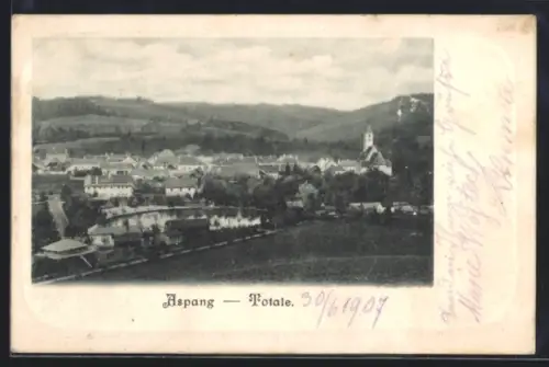 AK Aspang, Totale mit Kirche