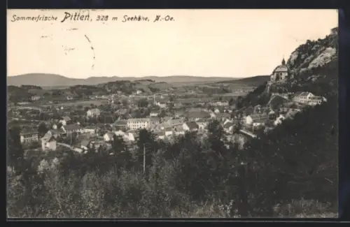 AK Pitten /N.-Ö., Panorama mit Ortsansicht