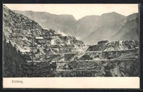 AK Eisenerz, Erzberg, Tagebau mit Bergwerksanlagen