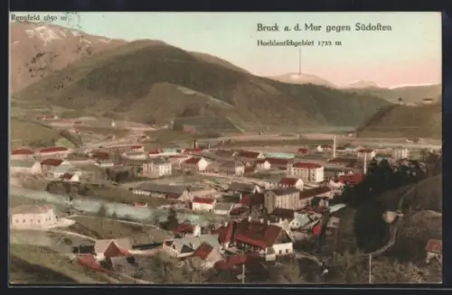AK Bruck a. d. Mur, Ortsansicht gegen Südosten