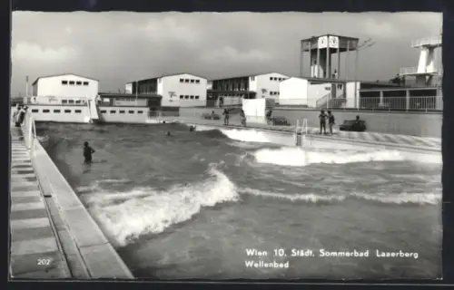 AK Wien, Städtisches Sommerbad Laaerberg, Wellenbad