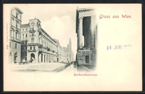 AK Wien, Blick in die Reichsrathsstrasse