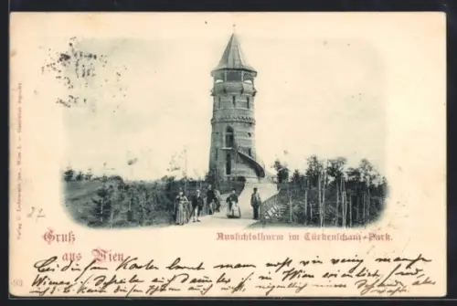 AK Wien, Aussichtsturm im Türkenschanz-Park