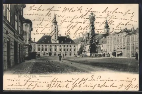 AK St. Pölten, Partie am Rathausplatz