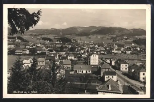 AK St. Veit a. d. Glan, Ortsansicht aus der Vogelschau