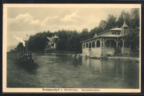 AK Krumpendorf a. Wörthersee, Blick zum Seerestaurant