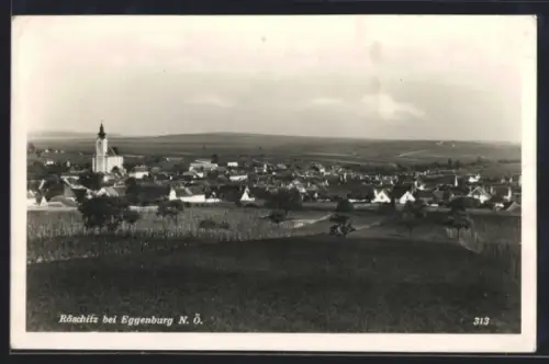 AK Röschitz bei Eggenburg, Panorama mit Kirche