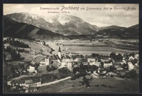 AK Puchberg am Schneeberg, Panorama mit Kirche und Schneeberg