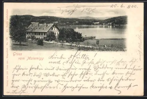 AK Maiernigg am Wörthersee, Restaurant von Franz Eglseer, Seeufer