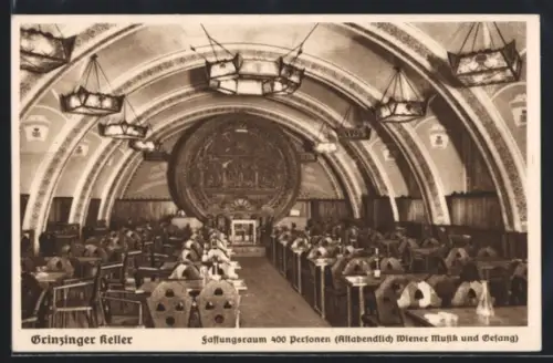 AK Wien, Grinzing, Gasthaus Grinzinger Keller, Gästebereich