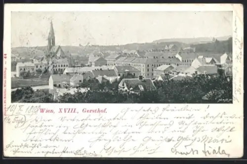 AK Wien, Gersthof, Panorama mit Kirche