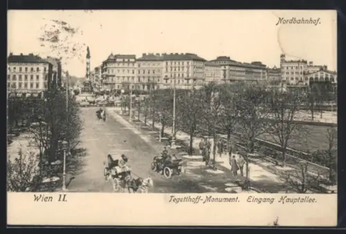 AK Wien, Tegetthoff-Monument, Eingang Hauptallee