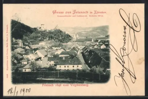 AK Friesach /Kärnten, Panorama vom Virgilienberg