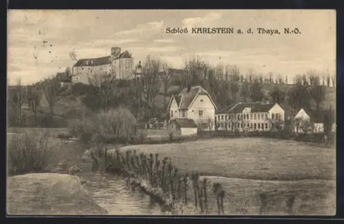 AK Karlstein a. d. Thaya, Blick zum Schloss