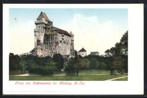 AK Lichtenstein bei Mödling, Blick zum Schloss