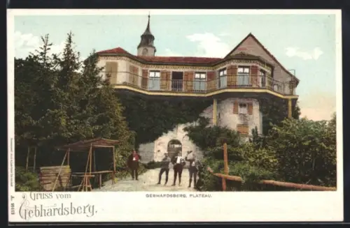AK Bregenz, Gebhardsberg, Herren am Gasthaus