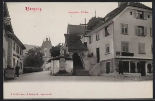 AK Bregenz, Kapuziner-Kloster mit Strassenpartie