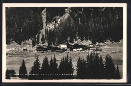 AK St. Jakob im Defereggental, Erlsbach mit Almerhorn