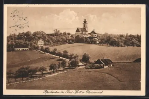AK Pfarrkirchen, Ortsansicht mit Hauptstrasse und Kirche