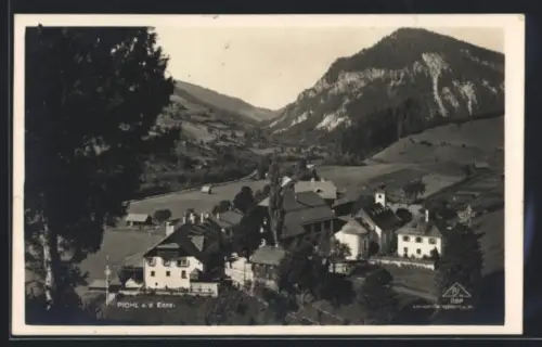 AK Pichl an der Enns, Blick auf den Ort hinab vom Hang aus