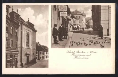 AK Baden bei Wien, Frauengasse und Frauenkirche